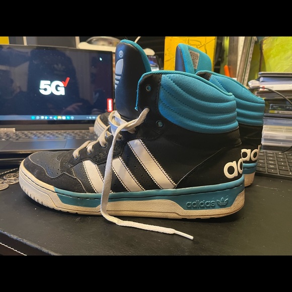 Adidas Mens size 12 retro vintage classic leather fashion Hightop sneakers - Picture 2 of 7